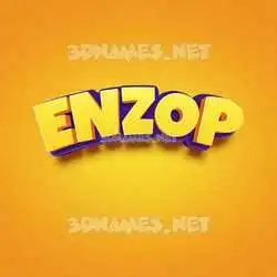 enzop in Orange Toon style - 3D name wallpaper