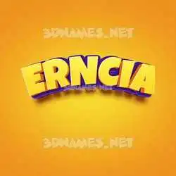 erncia in Orange Toon style - 3D name wallpaper