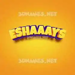 eshaaays in Orange Toon style - 3D name wallpaper
