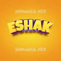eshak in Orange Toon style - 3D name wallpaper