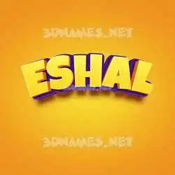 eshal in Orange Toon style - 3D name wallpaper