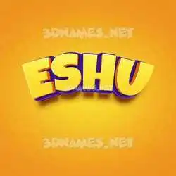 eshu in Orange Toon style - 3D name wallpaper