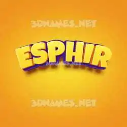esphir in Orange Toon style - 3D name wallpaper