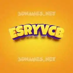 esryvcb in Orange Toon style - 3D name wallpaper