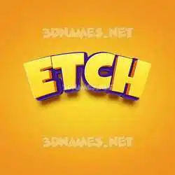 etch in Orange Toon style - 3D name wallpaper