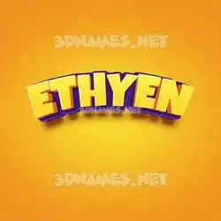 ethyen in Orange Toon style - 3D name wallpaper