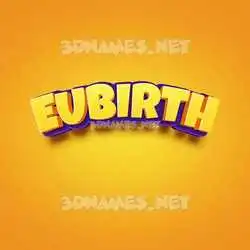 eubirth in Orange Toon style - 3D name wallpaper