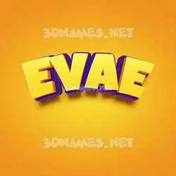 evae in Orange Toon style - 3D name wallpaper