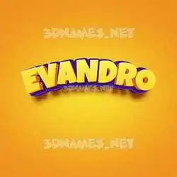 evandro in Orange Toon style - 3D name wallpaper
