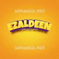 ezaldeen in Orange Toon style - 3D name wallpaper
