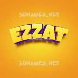 ezzat in Orange Toon style - 3D name wallpaper