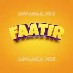 faatir in Orange Toon style - 3D name wallpaper