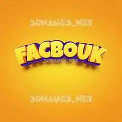 facbouk in Orange Toon style - 3D name wallpaper