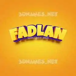 fadlan in Orange Toon style - 3D name wallpaper