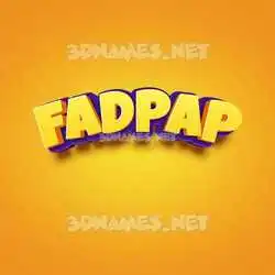 fadpap in Orange Toon style - 3D name wallpaper