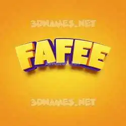 fafee in Orange Toon style - 3D name wallpaper