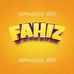 fahiz in Orange Toon style - 3D name wallpaper
