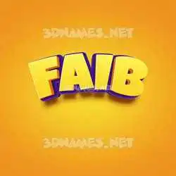 faib in Orange Toon style - 3D name wallpaper
