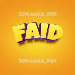 faid in Orange Toon style - 3D name wallpaper