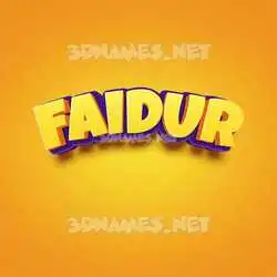 faidur in Orange Toon style - 3D name wallpaper
