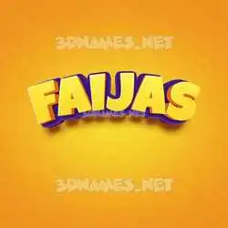 faijas in Orange Toon style - 3D name wallpaper