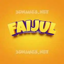 faijul in Orange Toon style - 3D name wallpaper