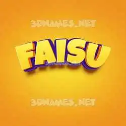 faisu in Orange Toon style - 3D name wallpaper