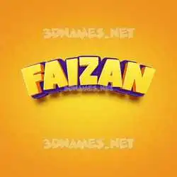 faizan in Orange Toon style - 3D name wallpaper