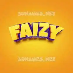 faizy in Orange Toon style - 3D name wallpaper