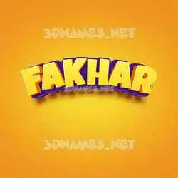 fakhar in Orange Toon style - 3D name wallpaper