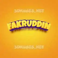 fakruddin in Orange Toon style - 3D name wallpaper