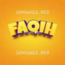 faqih in Orange Toon style - 3D name wallpaper