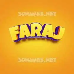 faraj in Orange Toon style - 3D name wallpaper