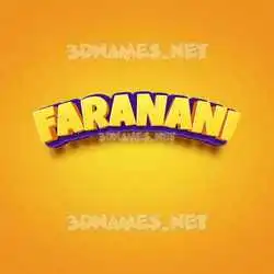 faranani in Orange Toon style - 3D name wallpaper