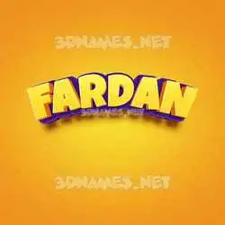 fardan in Orange Toon style - 3D name wallpaper