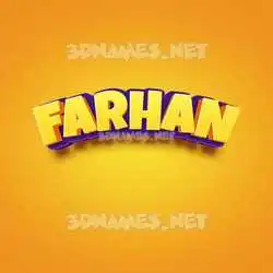 farhan in Orange Toon style - 3D name wallpaper