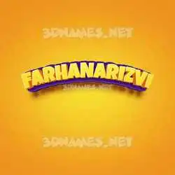 farhanarizvi in Orange Toon style - 3D name wallpaper