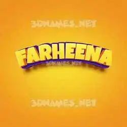 farheena in Orange Toon style - 3D name wallpaper