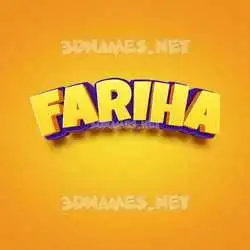 fariha in Orange Toon style - 3D name wallpaper