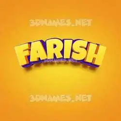 farish in Orange Toon style - 3D name wallpaper