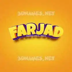 farjad in Orange Toon style - 3D name wallpaper