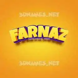farnaz in Orange Toon style - 3D name wallpaper