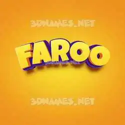 faroo in Orange Toon style - 3D name wallpaper
