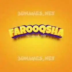 farooqsha in Orange Toon style - 3D name wallpaper
