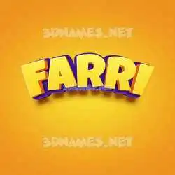 farri in Orange Toon style - 3D name wallpaper