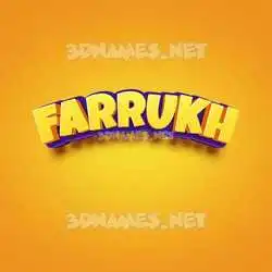 farrukh in Orange Toon style - 3D name wallpaper