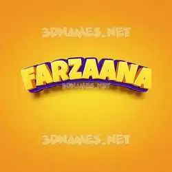 farzaana in Orange Toon style - 3D name wallpaper