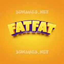 fatfat in Orange Toon style - 3D name wallpaper