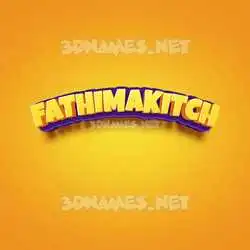 fathimakitch in Orange Toon style - 3D name wallpaper