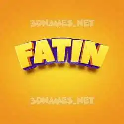 fatin in Orange Toon style - 3D name wallpaper